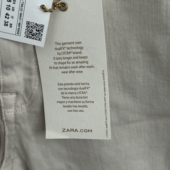 Zara Off White Super Stretch Skinny Jeans Size 6 NWT - Picture 7 of 8